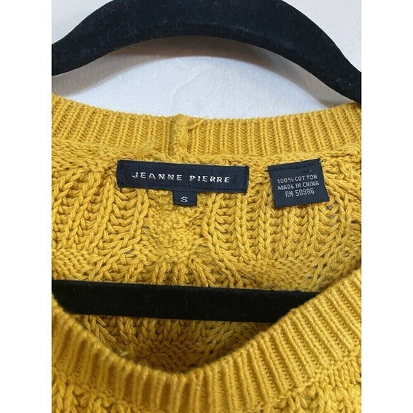Jeanne Pierre Mustard Yellow Knitted Sweater Sz.S - Picture 3 of 3
